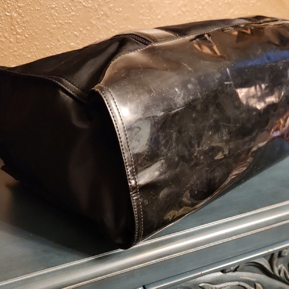 Tory Burch Black Nylon Tote with Glossy Patent Leather Accents - Picture 7 of 14